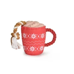Camon Gioco Tazza Natalizia in Peluche Con Squeaker Per Cani