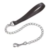 Camon Guinzaglio In Nylon Con Catena In Acciaio Per Cani Colore Nero 2,5x800mm
