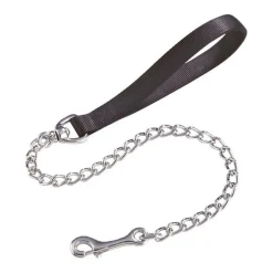Camon Guinzaglio In Nylon Con Catena In Acciaio Per Cani Colore Nero 2,5x800mm