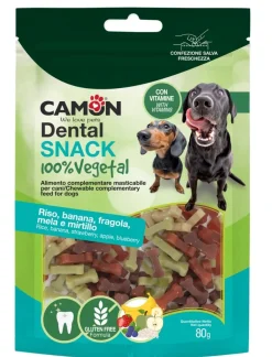 Camon Ossicini Di Riso Con Banana/Fragola/Mela/Mirtillo Per Cani 80g 2,5cm