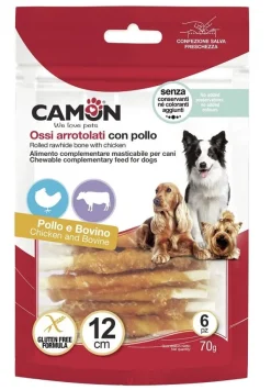 Camon Rolls Di Pelle Bovina Con Pollo 12cm 70g