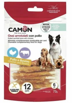 Camon Rolls Di Pelle Bovina Con Pollo 12cm 70g