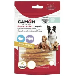 Camon Rolls di Pelle Bovina con Pollo Per Cani 1150g