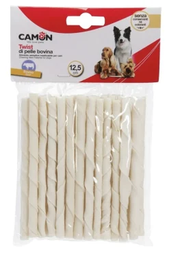 Camon Rolls In Pelle Bovina Per Cani 12,5cmx9/10mm 25 Pezzi