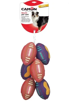 Camon Treccia Palle Rugby In Vinile Per Cani 18/23cm