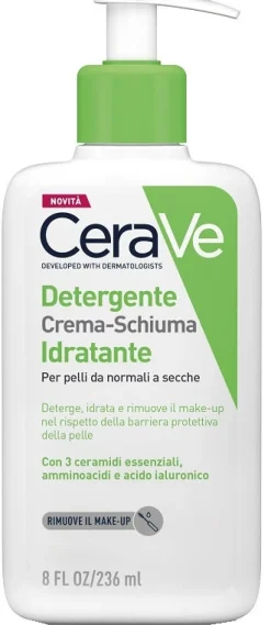 CeraVe Detergente Crema Schiuma Idratante Pelli Normali-Secche 236ml