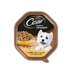 Cesar Ricette Di Campagna Pollo E Misto Verdurine Cibo Umido Per Cani 150g