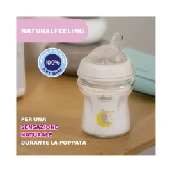 Chicco Biberon In Vetro Natural Feeling Flusso Lento 0 Mesi+ 150ml