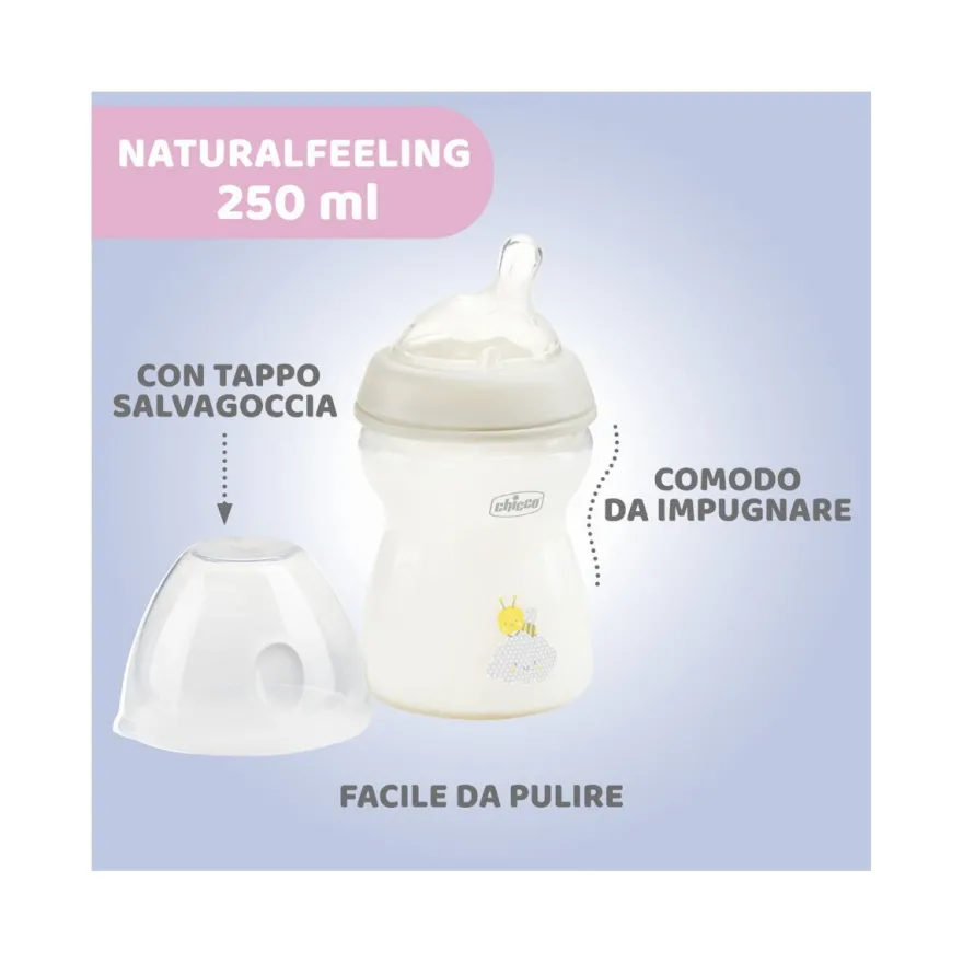 Chicco Biberon Natural Feeling Flusso Medio 2 Mesi+ Unisex 250ml