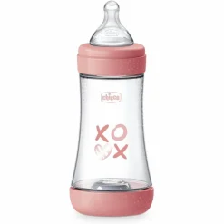 Chicco Biberon Neonato Perfect 5 Biberon Rosa Flusso Medio 240 ml 2Mesi+