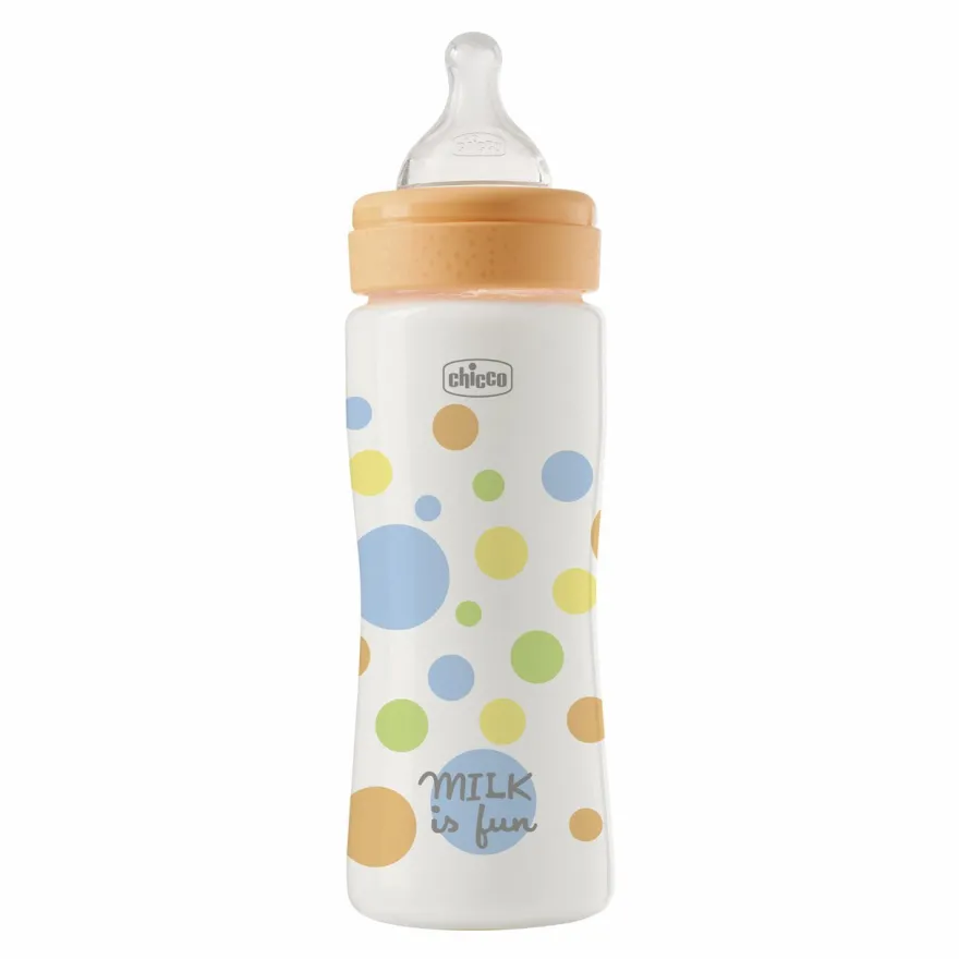 Chicco Biberon Perfect Easy Flusso Rapido Colore arancio 330ml 4M+