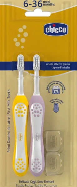 Chicco Spazzolino 6-36 Mesi Doppio Rosa-giallo