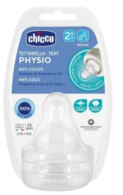 Chicco Tettarella 2 Pezzi Perfect5 Silicone 2 Fori 2M