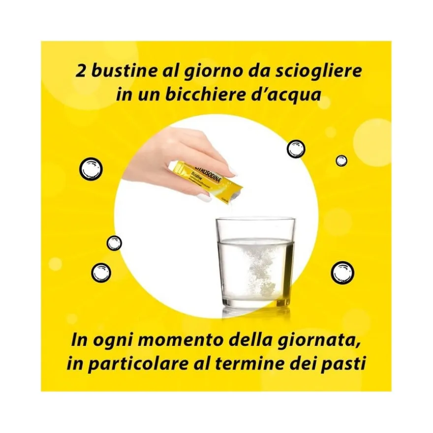 Citrosodina Effervescente Integratore Alimentare Digestivo con Calcio Gusto Limone 20 Bustine