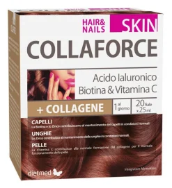 Collaforce Skin Hair & Nails Acido Ialuronico Biotina e Vitamina C 20 Fiale