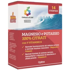 Colours Of Life Magnesio E Potassio 100% Citrati Con 9 Vitamina B 14 Stickpack
