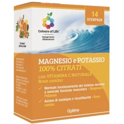 Colours Of Life Magnesio E Potassio 100% Citrati Con Vitamina C Naturale 14 Stickpack