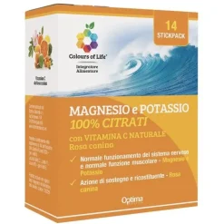 Colours Of Life Magnesio E Potassio 100% Citrati Con Vitamina C Naturale 14 Stickpack