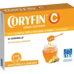 Coryfin C Senza Zucchero Miele Zenzero 24 Caramelle