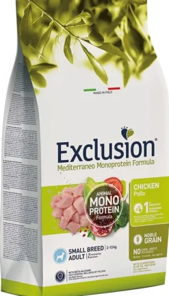 Dorado Exclusion Mediterraneo Monoprotein Noble Grain Adult Small Breed Con Pollo Cibo Secco Per Cani 7kg