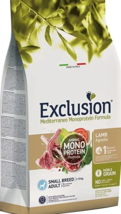 Dorado Exclusion Mediterraneo Monoprotein Noble Grain Adult Small Breed Con Agnello Cibo Secco Per Cani 2kg