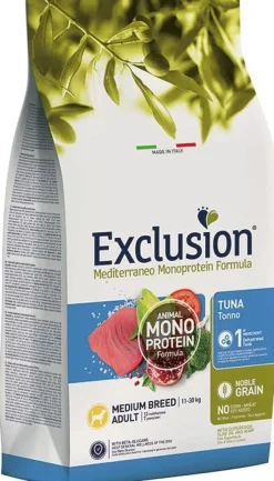 Dorado Exclusion Mediterraneo Monoprotein Noble Grain Adult Medium Breed Con Tonno Cibo Secco Per Cani 3kg