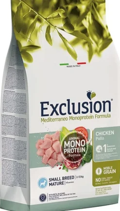 Dorado Exclusion Mediterraneo Monoprotein Noble Grain Mature Small Breed Con Pollo Cibo Secco Per Cani 2kg