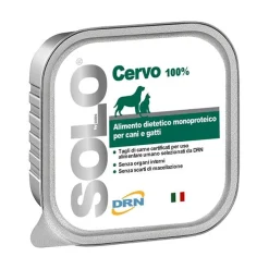 Drn Solo Cervo Alimento Dietetico Monoproteico Umido Per Cani/Gatti 100g