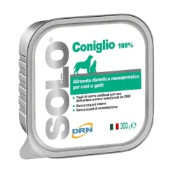 Drn Solo Coniglio Alimento Dietetico Monoproteico Umido Cani/Gatti 300g