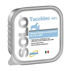 Drn Solo Tacchino Alimento Dietetico Monoproteico Umido Cani/Gatti 100g