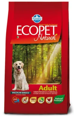 Ecopet Natural Adult Medium Cibo Secco Per Cani Adulti Sacco 12 Kg