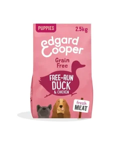 Edgard & Cooper Puppy Anatra E Pollo Allevati A Terra Senza Cereali Crocchette per Cani 2,5 Kg
