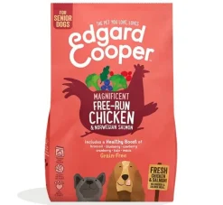 Edgard & Cooper Senior Pollo Allevato A Terra E Salmone Norvegese Senza Cereali Crocchette per Cani 2,5kg