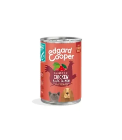 Edgard & Cooper Senior Pollo E Salmone Senza Cereali Cibo Umido per Cani 400g