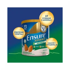 Ensure Advance Base Vegetale Integratore alimentare con Proteine Vegetali Gusto Mandorla 400g