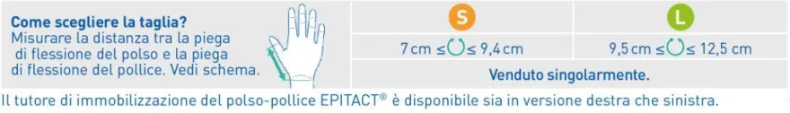 Epitact Tutore Di Immobilizzazione Pollice Mano Destra Taglia S