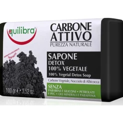 Equilibra Carbone Attivo Sapone 100% Vegetale Viso E Corpo 100g