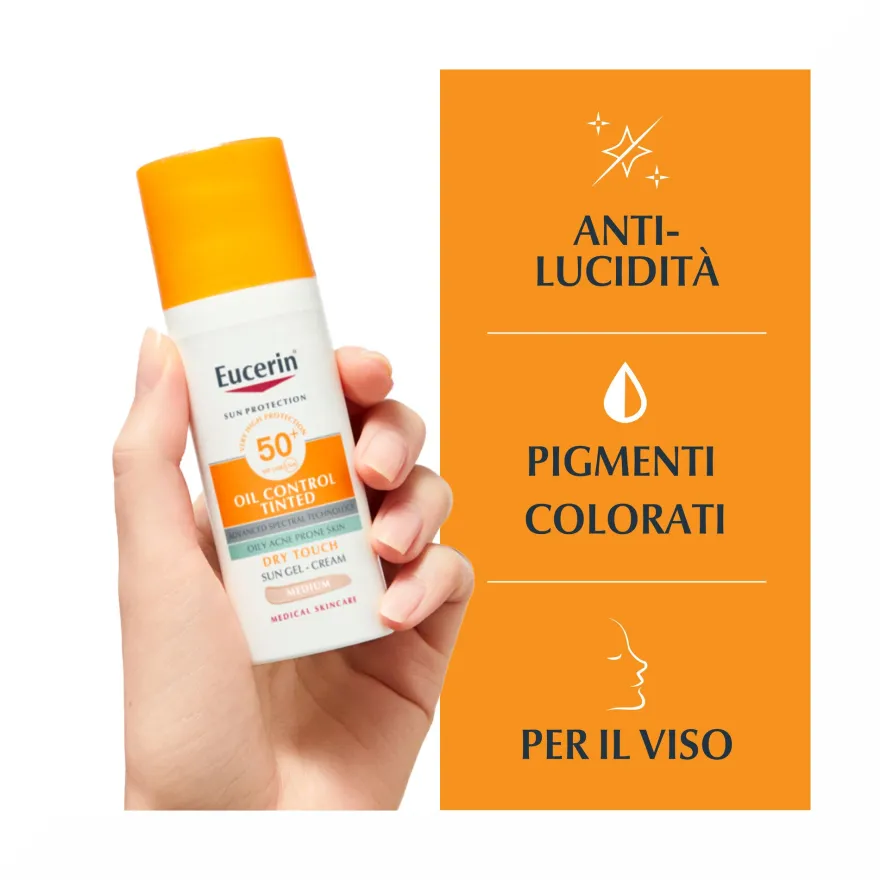 Eucerin Sun Oil Control Tinted Gel-Crème With SPF50+ Medium