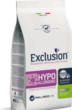 Exclusion Crocchette Cane Small Breed Hypoallergenic Insetti E Piselli 2kg