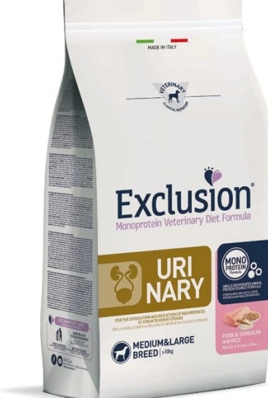Exclusion Crocchette Urinary Sorgo Maiale & Riso 12kg per cani