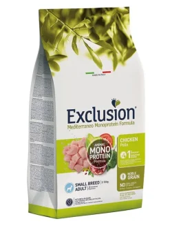 Exclusion Mediterraneo Monoprotein Formula Noble Grain Cibo Secco Con Pollo Cani Adulti Taglia Small Sacco 2kg