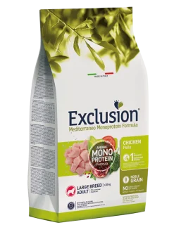 Exclusion Mediterraneo Monoprotein Noble Grain Crocchette Pollo Per Cani Adulti Taglia Grande Sacco 12kg