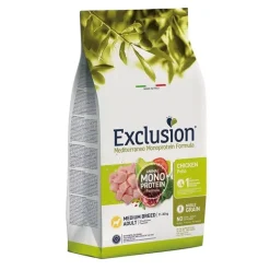 Exclusion Mediterraneo Monoprotein Noble Grain Crocchette Pollo Cani Adulti Taglia Media Sacco 12kg