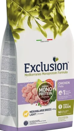 Exclusion Mediterraneo Monoprotein Noble Grain Pollo Cane Taglia Media/Grande 3 Kg