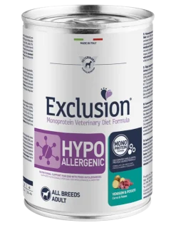 Exclusion Monoprotein Veterinary Diet Formula Hypoallergenic Cibo Umido Cervo E Patate Per Cani Adulti Lattina 400g