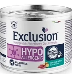 Exclusion Monoprotein Veterinary Diet Formula Hypoallergenic Umido Cervo/Patate Per Cani Adulti Lattina 200g
