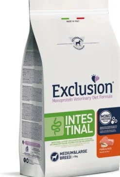 Exclusion Monoprotein Veterinary Diet Formula Intestinal Crocchette Pollo/Riso Per Cani Taglia Media/Grande Sacco 2kg