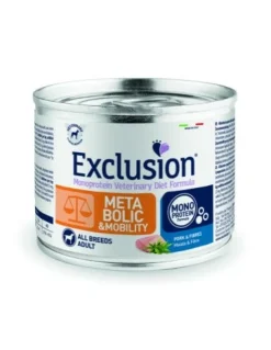 Exclusion Monoprotein Veterinary Diet Formula Metabolic&Mobility Cibo Umido Suino/Fibre Per Cani Lattina 200g