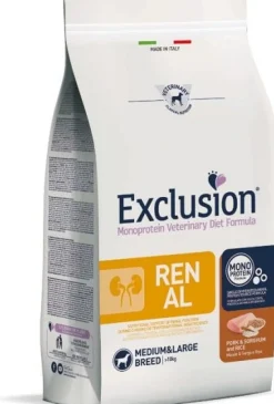 Exclusion Monoprotein Veterinary Diet Formula Renal Crocchette Sorgo/Suino/RisoPer Cani Taglia Media/Grande Sacco 12kg