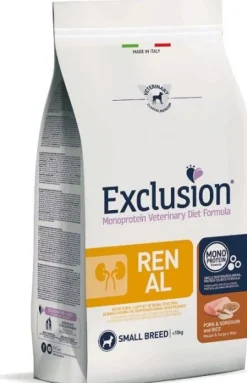 Exclusion Monoprotein Veterinary Diet Formula Renal Crocchette Sorgo/Suino/Riso Per Cani Taglia Piccola Sacco 2kg